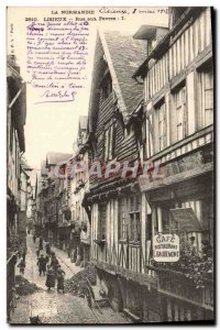 Old Postcard Lisieux La Rue to Fèvres Restaurant Baudremont