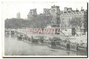 Old Postcard Paris Quay and Port of City Hotel