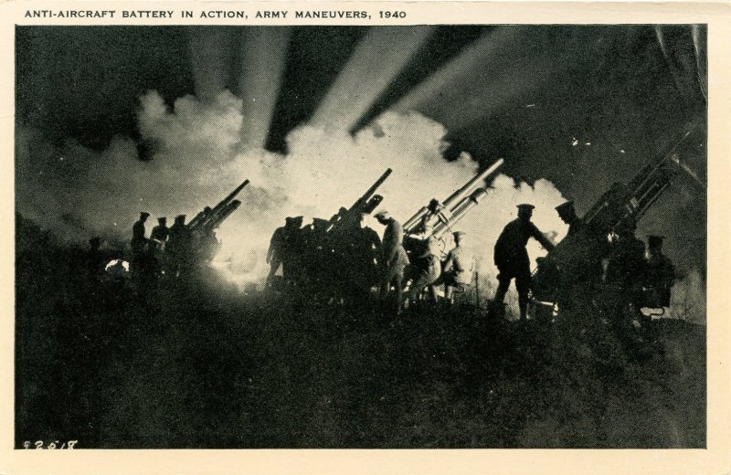 Army Maneuvers, 1940. Anti-Aircraft Battery in Action