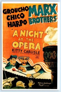 MARX BROTHERS Repro Advertising A NIGHT at the OPERA 1996 ~ 4x6 Postcard