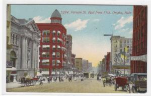 Farnam Street Omaha Nebraska 1910c postcard