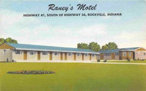 Raney's Motel Highway 41 Rockville Indiana linen postcard