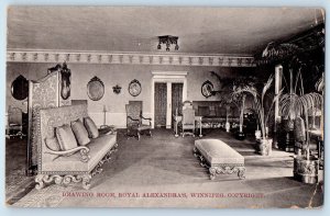1907 Winnipeg Manitoba Canada Postcard Drawing Room Royal Alexandra's Interior