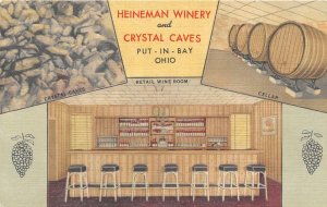 HEINEMAN WINERY & CRYSTAL CAVES ALCOHOL PUT IN BAY OHIO ADVERTISING POSTCARD