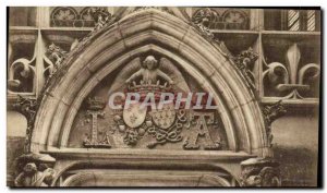 Old Postcard Blois Portal of the castle chapel with Louis XII of Arms and Ann...