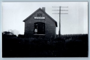 1960 Sperry Iowa Railway Railroad Train Depot Station RPPC Photo Postcard