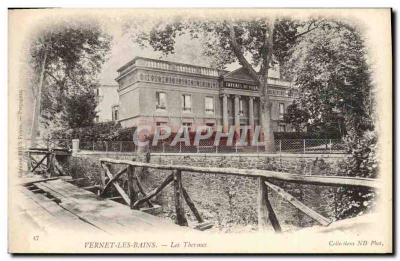 Old Postcard Vernet les Bains Les Thermes