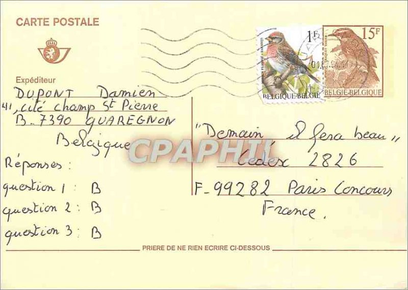 Entier Postal Bird Belgium Dupont