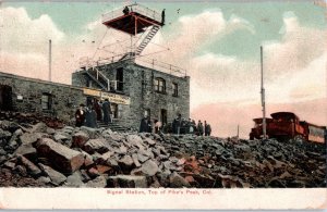 Signal Station Top of Pikes Peak Colorado Postcard Posted