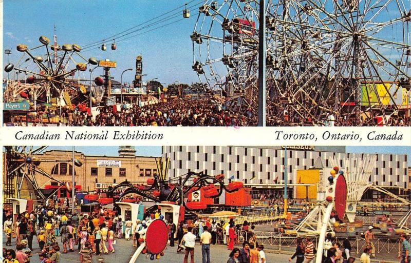 TORONTO, Ontario Canada NATIONAL EXHIBITION Ferris Wheel~Amusement Rides~Crowds