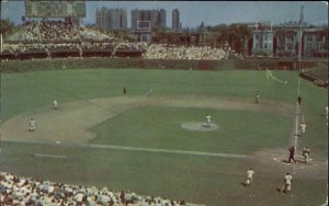 Chicago Cubs Wrigley Field Baseball Game Used 1951 Postcard P1557