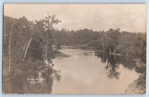 Pine River Minnesota MN Postcard RPPC Photo River Scene 1909 Antique Posted