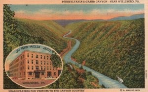 Vintage Postcard 1953 The Penn-Wells Gem Rosedale Highway Wellsboro Pennsylvania