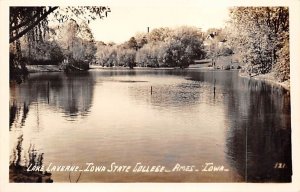 Lake Laverne Iowa State Collge, real photo Ames, Iowa