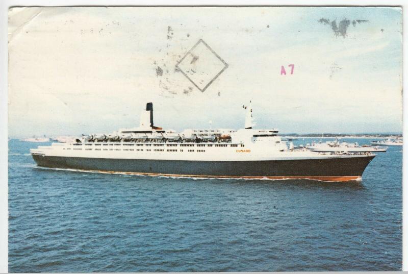 Liner SS Queen Elizabeth, Cunard Line PPC, 1978, To The Holloways, Thorpe Bay 