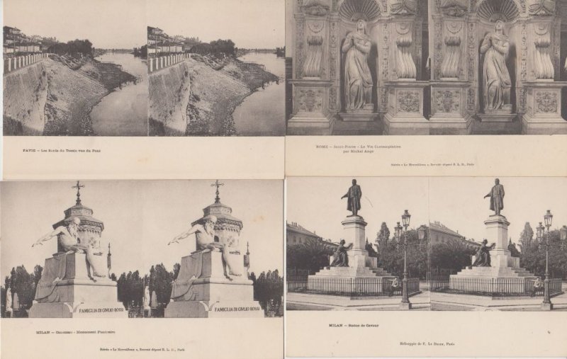 ITALY 344 Vintage STEREO Postcards pre-1940 (L5143)