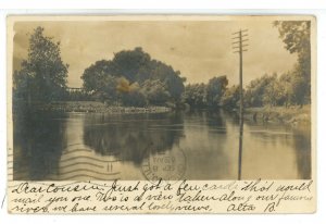 IN - Goshen. Elkhart River ca 1905  RPPC