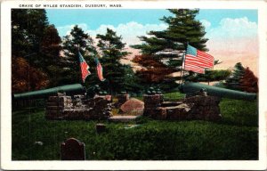 Massachusetts Duxbury Grave Of Myles Standish