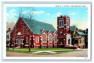 1939 First M.E. Church Fort Madison Iowa IA Posted Vintage Postcard