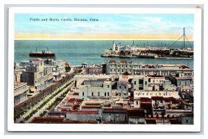 Prado and Morro Castle Havana Cuba UNP Unused WB Postcard O16