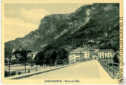 03698  CARTOLINA d'Epoca:  UDINE - CHIUSAFORTE : PONTE FELLA