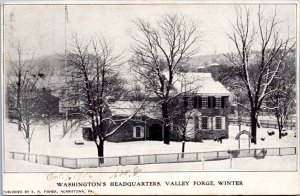Postcard PA Washington's Headquarters Valley Forge - Winter