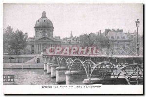 Postcard Old Paris Arts and the Institute of Bridge