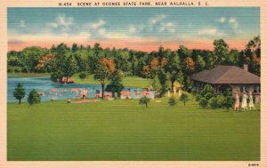 Vintage Postcard Scene At Oconee State Park Near Walhalla South Carolina SC