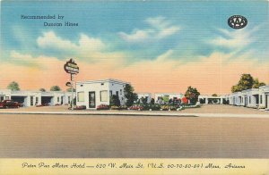1940s Mesa Arizona Peter Pan Motor Hotel occupation linen Postcard 25-3941