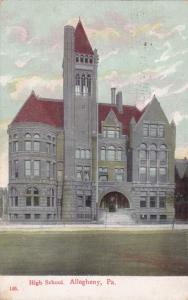 High School at Allegheny PA, Pennsylvania - pm 1912 - DB