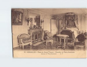 Postcard Bedroom of Marie Antoniette Palais du Grand Trainon Versailles France