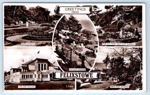 RPPC Greetings from FELIXSTOWE multiview England UK 1947 Postcard