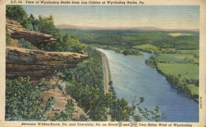 View from Log Cabins - Wyalusing Rocks PA, Pennsylvania - Linen