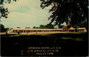 Vtg 1960s Sterling Motel US 41 Veedersburg Indiana IN Fountain County Postcard