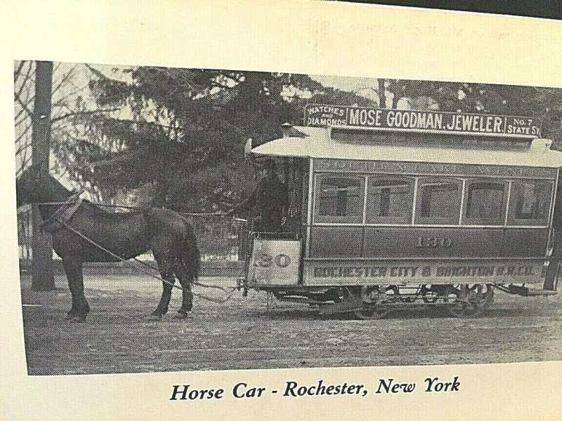 Postcard Trolley Series Picture of Horse Car in Rochester, NY    T7