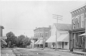 F51/ Thornville Ohio RPPC Postcard REPRINT c1960s Main St North Stores 4