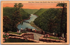 West Virginia, New River Canyon from Hawk's Nest Rock State Park, Postcard