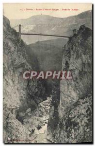 Old Postcard the Bridge & # 39Abime Route d & # 39Aix Bauges in Savoie