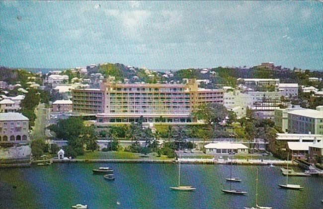 Bermuda Hamilton Bermudian Hotel From Hamilton Harbour 1954