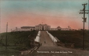 San Jose de Costa Rica Penitenciaria Prison Tinted Real Photo Vintage Postcard