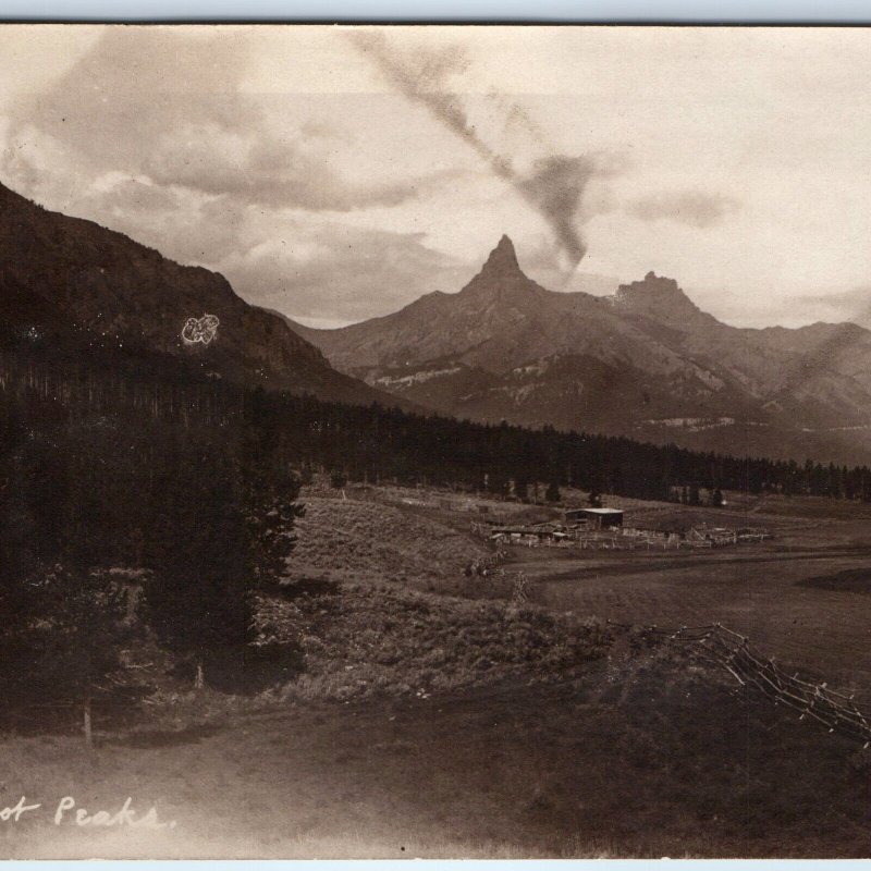 c1900s Wyoming Absaroka Range RPPC Index Pilot Peak Homestead Real Photo PC A123