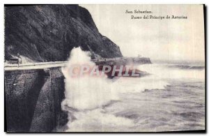 Postcard Old San Sebastian Paseo del Principe de Asturias