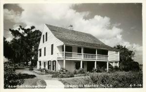 Cline RPPC Postcard 4-F-116 Acadian House, St. Martinville LA, St. Martin Parish