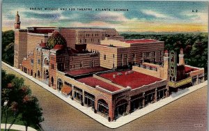 c1940 ATLANTA GA FOX THEATRE SHRINE MOSQUE UNPOSTED LINEN POSTCARD 34-231