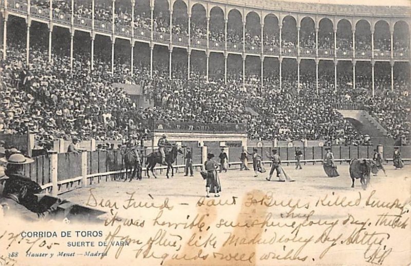 Corrida de Toros Tarjeta Postal Bullfighting Postal Used Unknown 