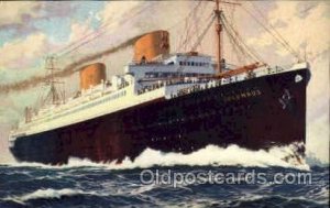 Columbus Ship Ocean Liner Unused light crease left top corner, rest of card i...