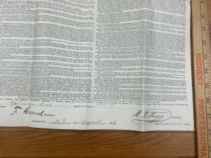 Antique 1886 German Insurance Company Freeport Ilinois Warsaw Indiana Contract 