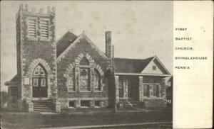 Chinglehouse PA First Baptist Church c1910 b&w Postcard