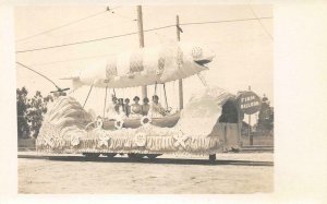 RPPC Shriners Electrical Parade Fish Balloon Los Angeles c1910s Vintage Postcard