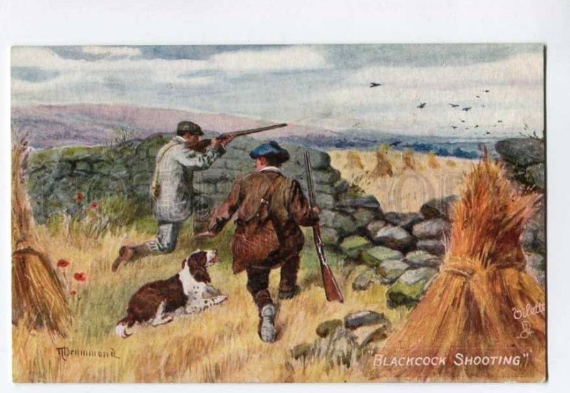 285384 HUNT Hunter ENGLISH SETTER Blackcock Shooting DRUMMOND Vintage TUCK 